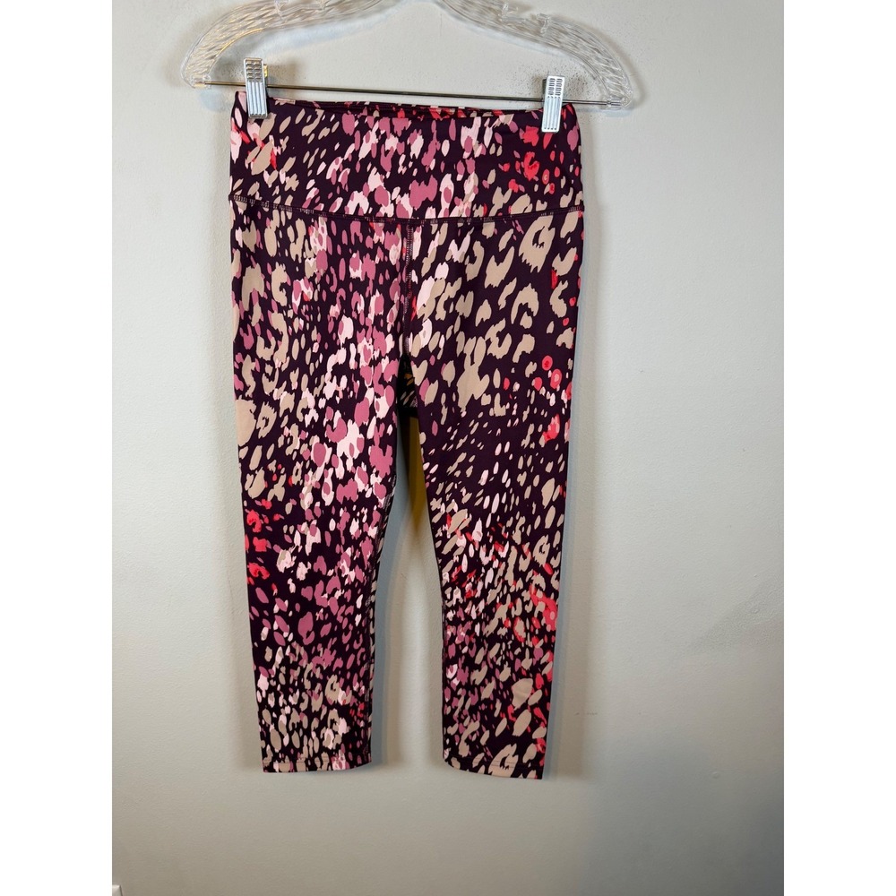 Fila Sport Womens Leggings Abstract Leopard Print Purple S